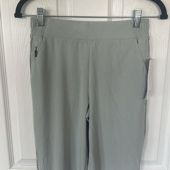 Athleta Brooklyn Textured Jogger Pants City Stripe Coast Clay Green Size 2 NWT - Picture 5 of 9